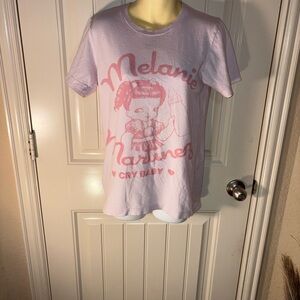 free w/purchase Melanie Martinez Cry Baby Pink Small T-Shirt has stains see pics